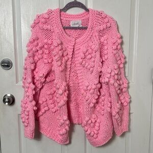 Chicwish Pink Chunky Knit Cardigan